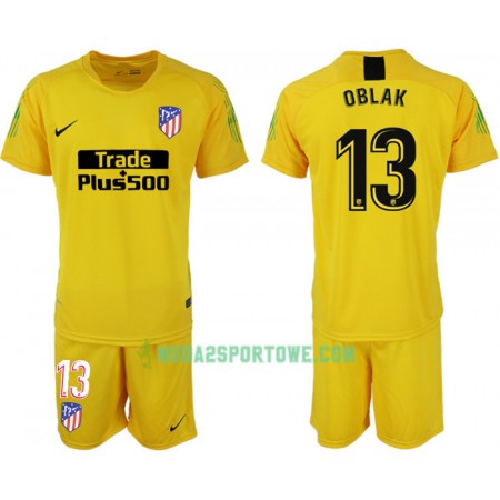 Koszulka Atlético Madryt Bramkarska Oblak 13 Dziecięcy Stroje Piłkarskie 2018/19 Krótki Rękaw